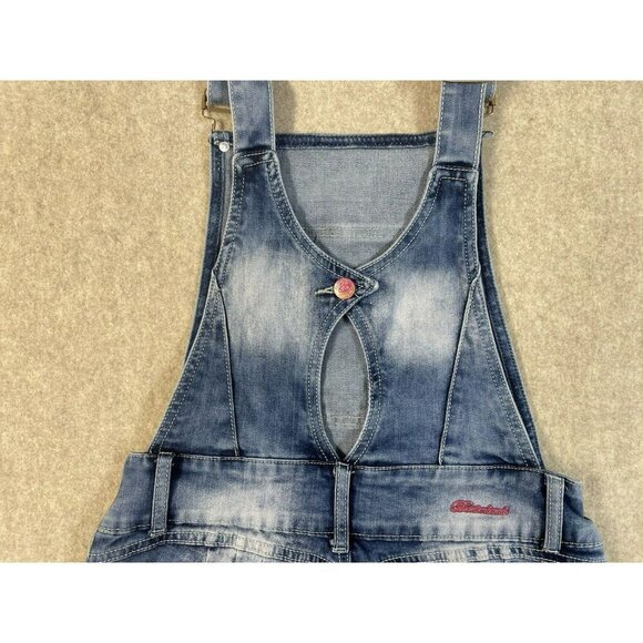 Denimland Paris Collection Jean Shortalls Fray Hem Open Back Med Fun Shorts JR's - Picture 12 of 16